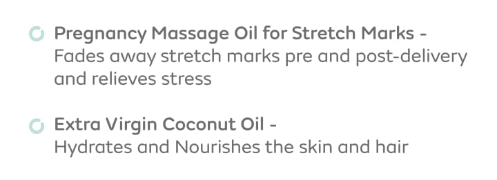 Pregnancy Massage Oil & Coconut Oil Combo  THIS PACK CONTAINS