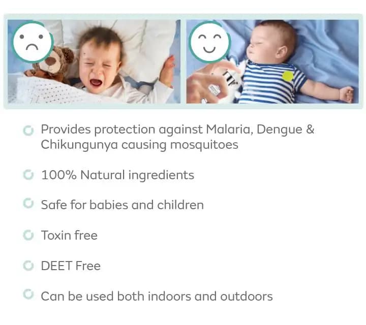 Baby Mosquito Spray (100 ml) & Mosquito Patches for Kids (24 Patches) | 100% Natural Ingredients | Protect Against Dengue, Malaria, Chikungunya | 12 Hour Protection  WHAT IS IT?