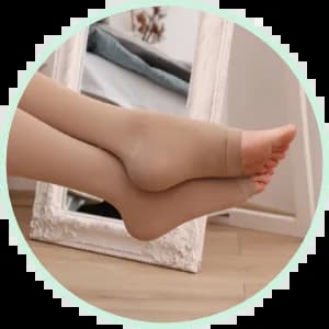 Open Toe Compression Stockings - Knee Length (M)  TIP