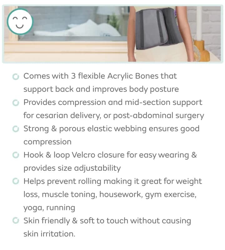 Post Pregnancy Belt After Delivery | Tightens Tummy | Improves Posture | Provides Back Support | Belly fat Loss Belt | Comfortable & Lightweight - M  WHAT IS IT?