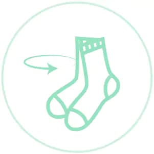 Orange small socks Turn right side out