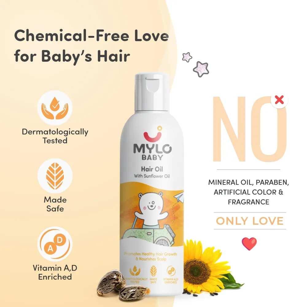 Baby Hair Oil 100 ml | Dermatologically Tested | Made Safe Australia Certified | Promotes Hair Growth | Strengthens Hair | Safe Hair Oil for Baby