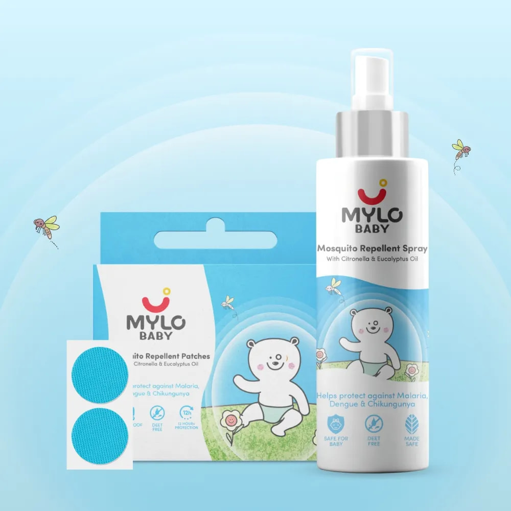 Baby Mosquito Spray (100 ml) & Mosquito Patches for Kids (24 Patches) | 100% Natural Ingredients | Protect Against Dengue, Malaria, Chikungunya | 12 Hour Protection