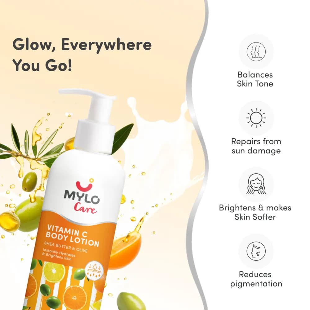 Vitamin C Body Lotion | Provides Deep Moisturization | Evens Out Skin Tone | Nourishes & Soothes Irritated Skin - 275 ml