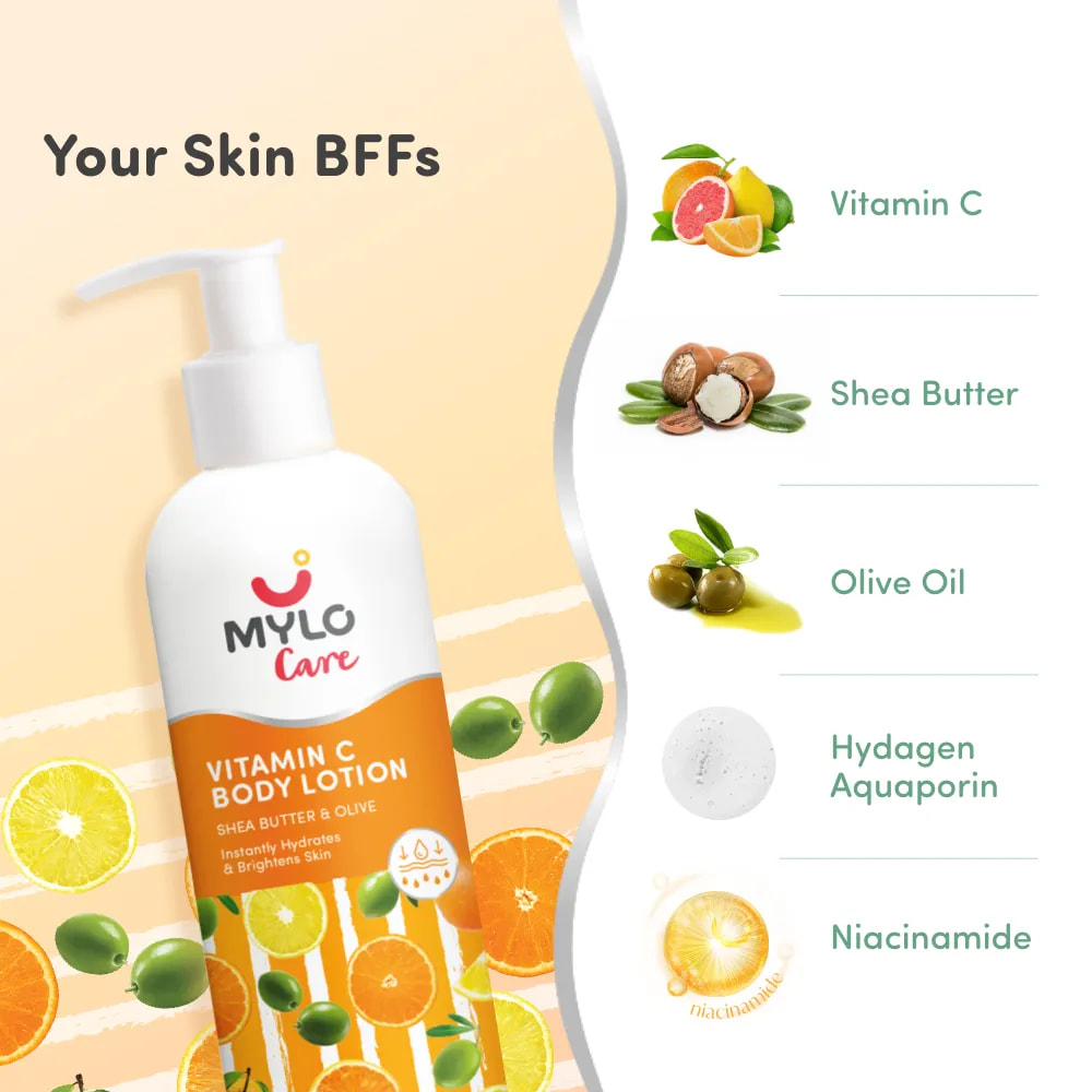Vitamin C Body Lotion | Provides Deep Moisturization | Evens Out Skin Tone | Nourishes & Soothes Irritated Skin - 275 ml