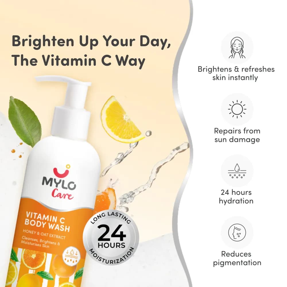 Vitamin C Body Wash |Deeply Cleanses & Moisturizes | Brightens & Nourishes Skin | Promotes Skin Repair | Provides Sun Protection  - 275 ml