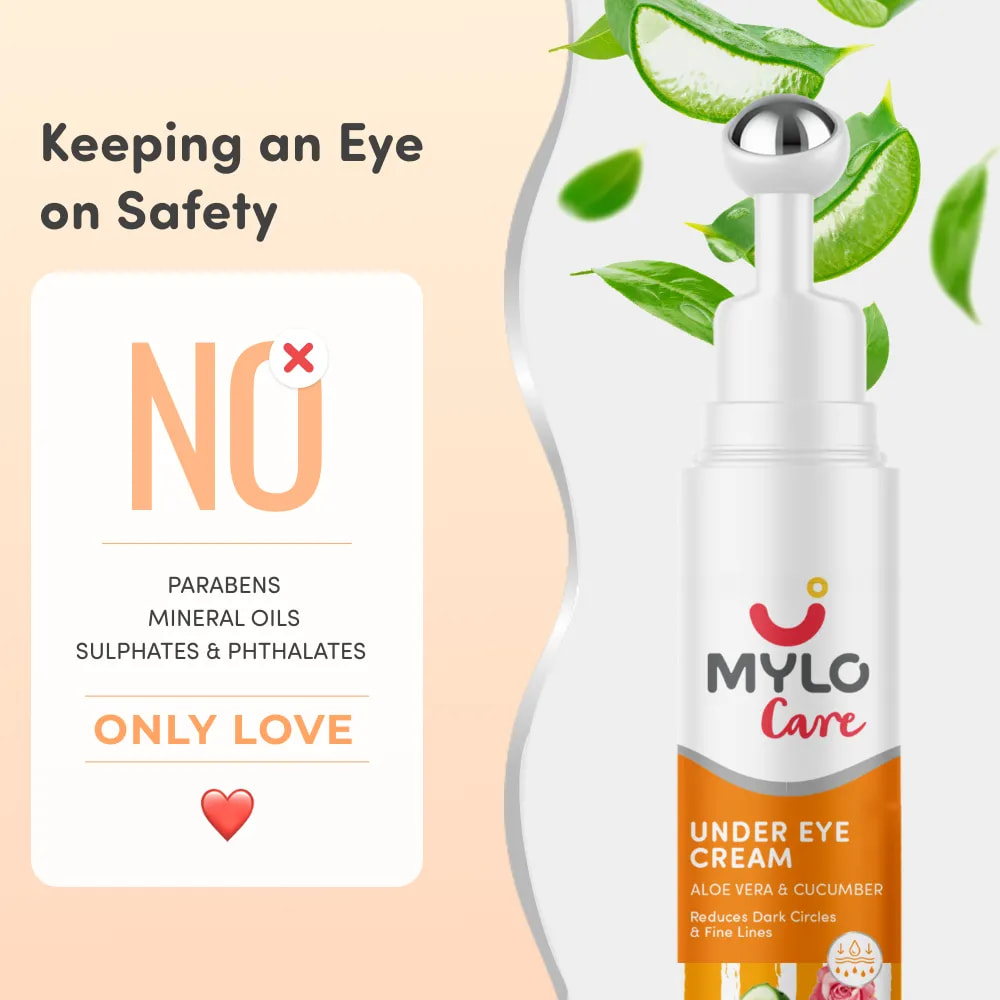 Under Eye Cream for Dark Circles - Hydrates Under Eye Skin | Relieves Puffiness & Tightens Skin | Non-Sticky | Made with Natural Ingredients - 15gm