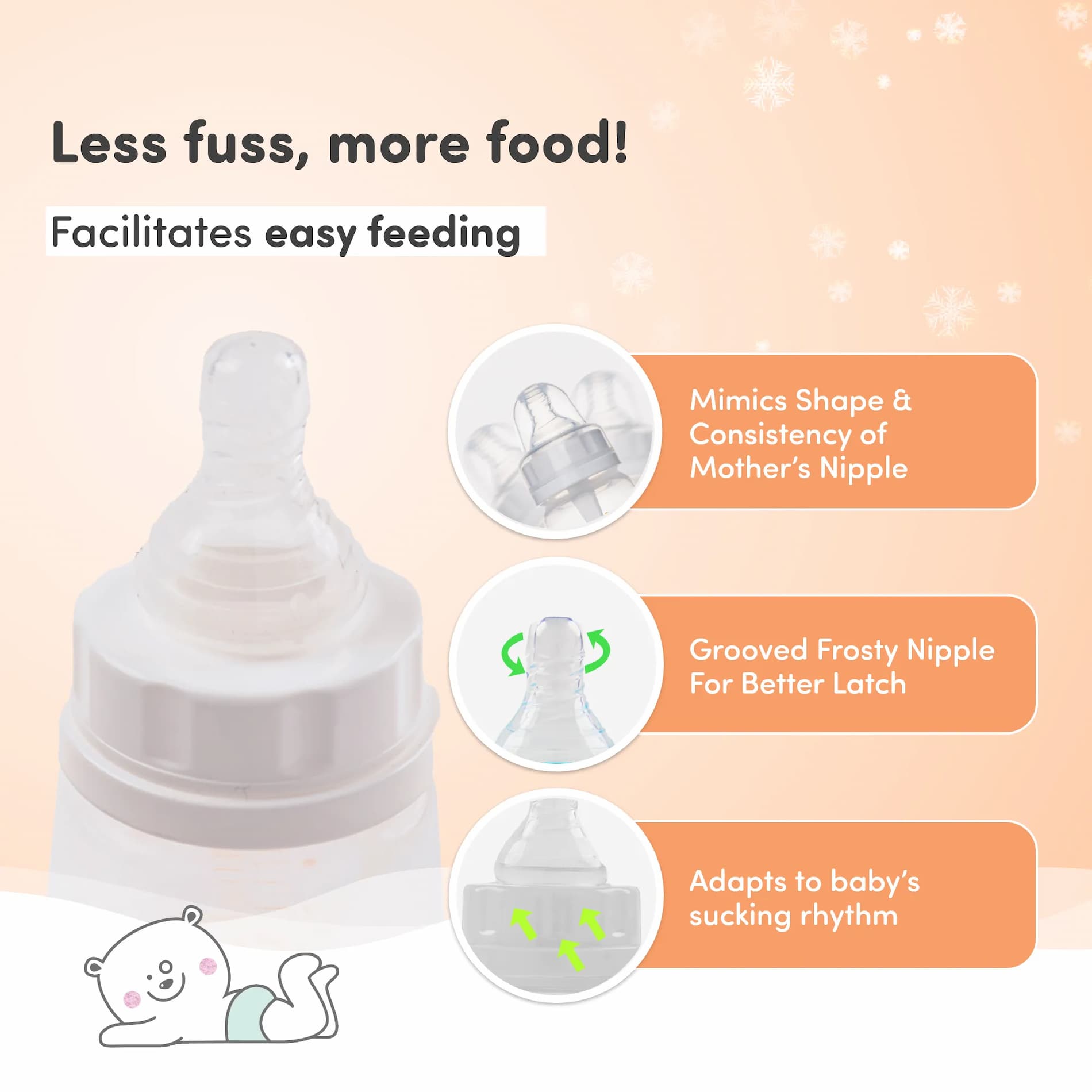 2-in-1 Baby Feeding Bottle | BPA Free with Anti-Colic Nipple & Spoon | Feels Natural Baby Bottle | Easy Flow Neck Design - Giraffe 250ml