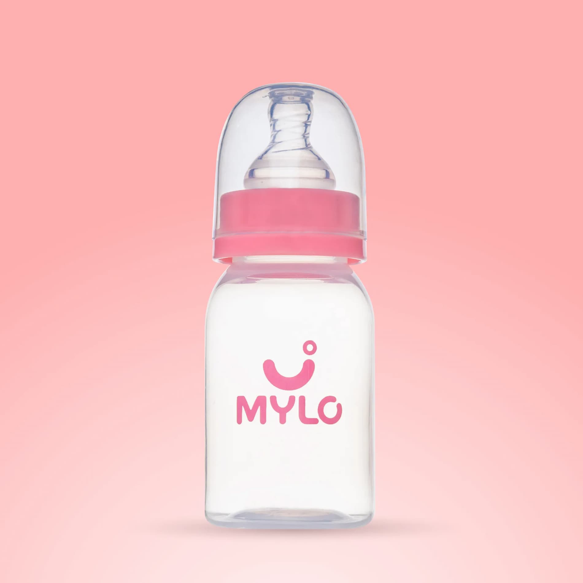 2-in-1 Baby Feeding Bottle | BPA Free with Anti-Colic Nipple | Feels Natural Baby Bottle | Easy Flow Neck Design - Pink 125ml