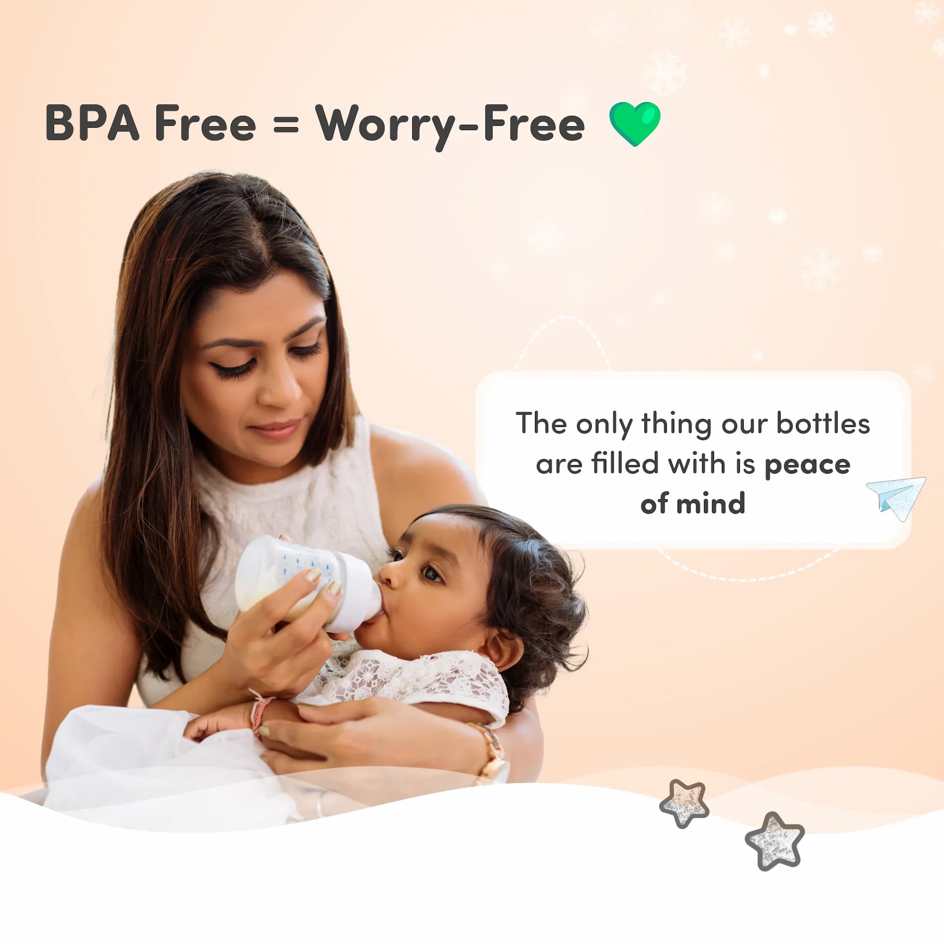 2-in-1 Baby Feeding Bottle | BPA Free with Anti-Colic Nipple | Feels Natural Baby Bottle | Easy Flow Neck Design - Orange 250ml