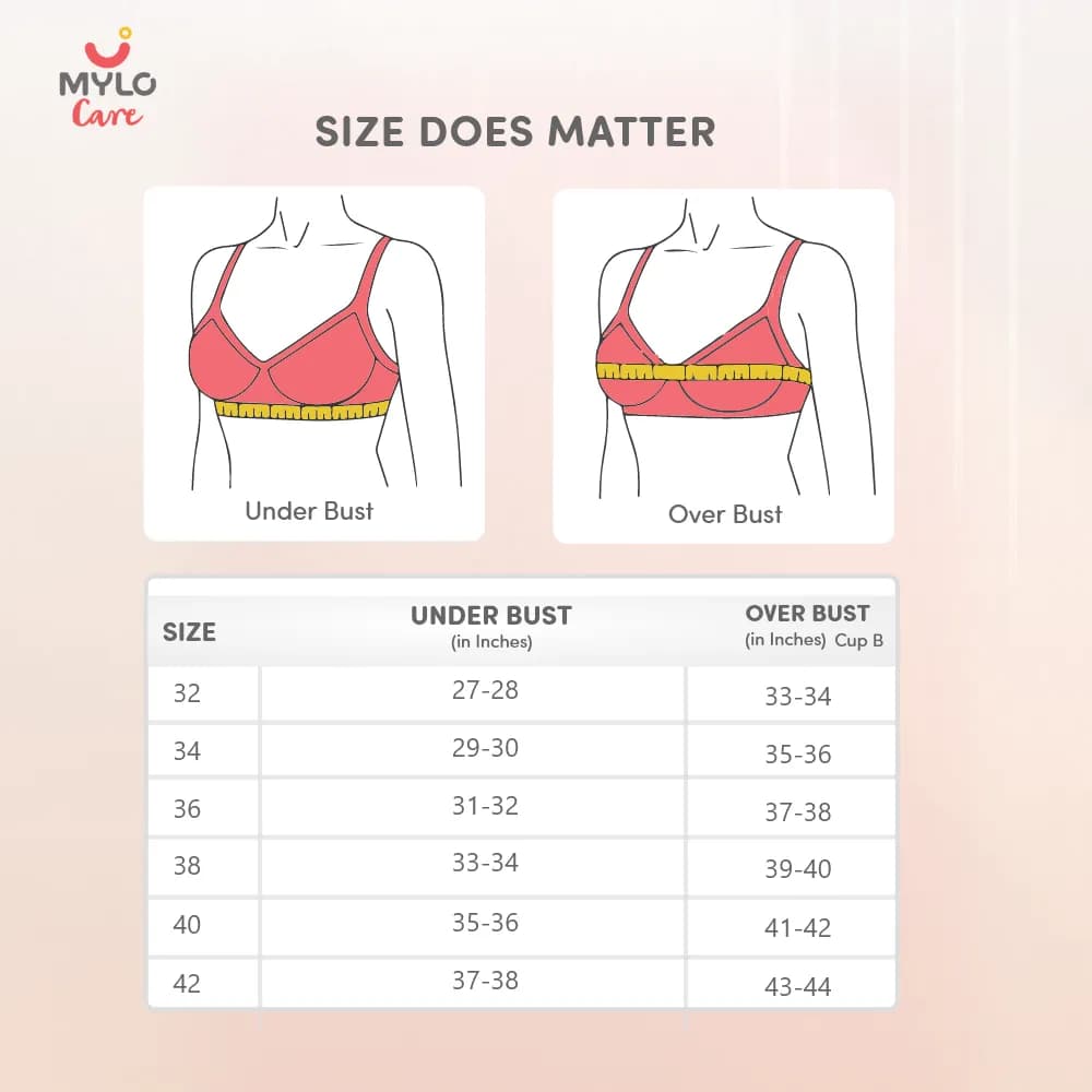 38B- Moulded Spacer Cup Maternity Bra/Feeding Bra with Free Bra Extender | Supports Growing Breasts | Eases Pumping & Feeding | Skin