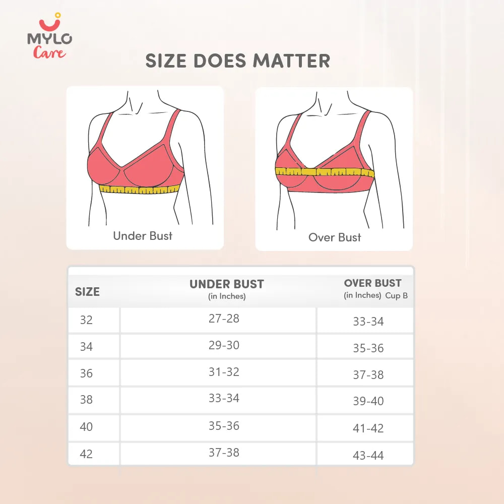 Moulded Spacer Cup Maternity Bra/Feeding Bra with Free Bra Extender | Supports Growing Breasts | Eases Pumping & Feeding | Skin, Coral 38B