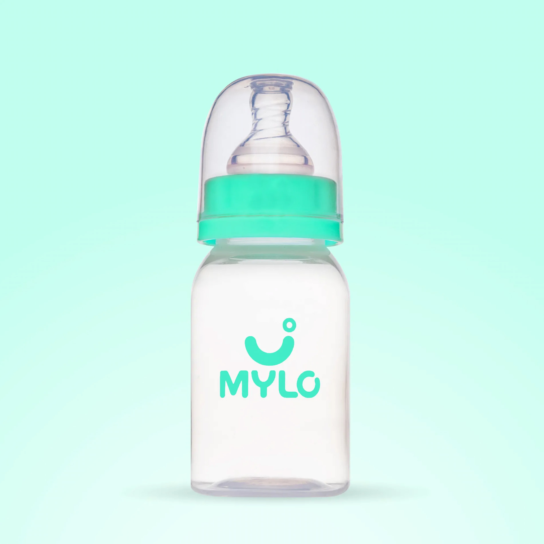 2-in-1 Baby Feeding Bottle | BPA Free with Anti-Colic Nipple & Spoon | Feels Natural Baby Bottle | Easy Flow Neck Design - Green 125ml