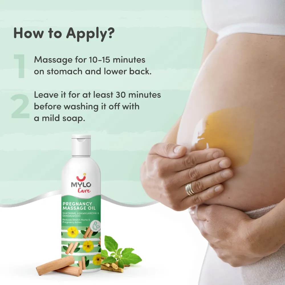 Ayurvedic Pregnancy Massage Oil | Relieves Pregnancy Pain & Ichiness | Heals Stretch Marks | Firms Up Body Post Pregnancy | Made with Dhanwantram Recipe (200 ml)