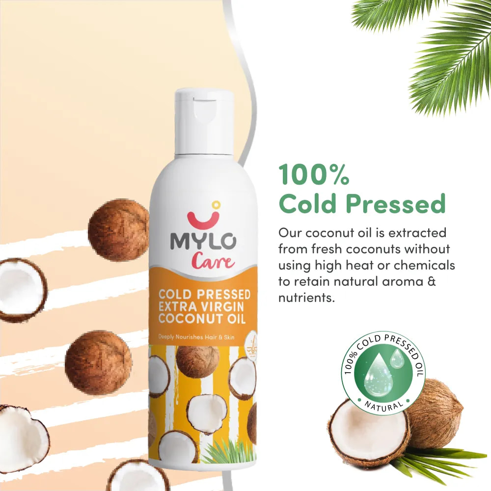 Cold Pressed Extra Virgin Coconut Oil for Skin & Hair - Nourishes Skin Deeply | Reduces Dandruff & Strengthens Hair | Soothes Baby's Rashes - 200 ml (Pack of 2)