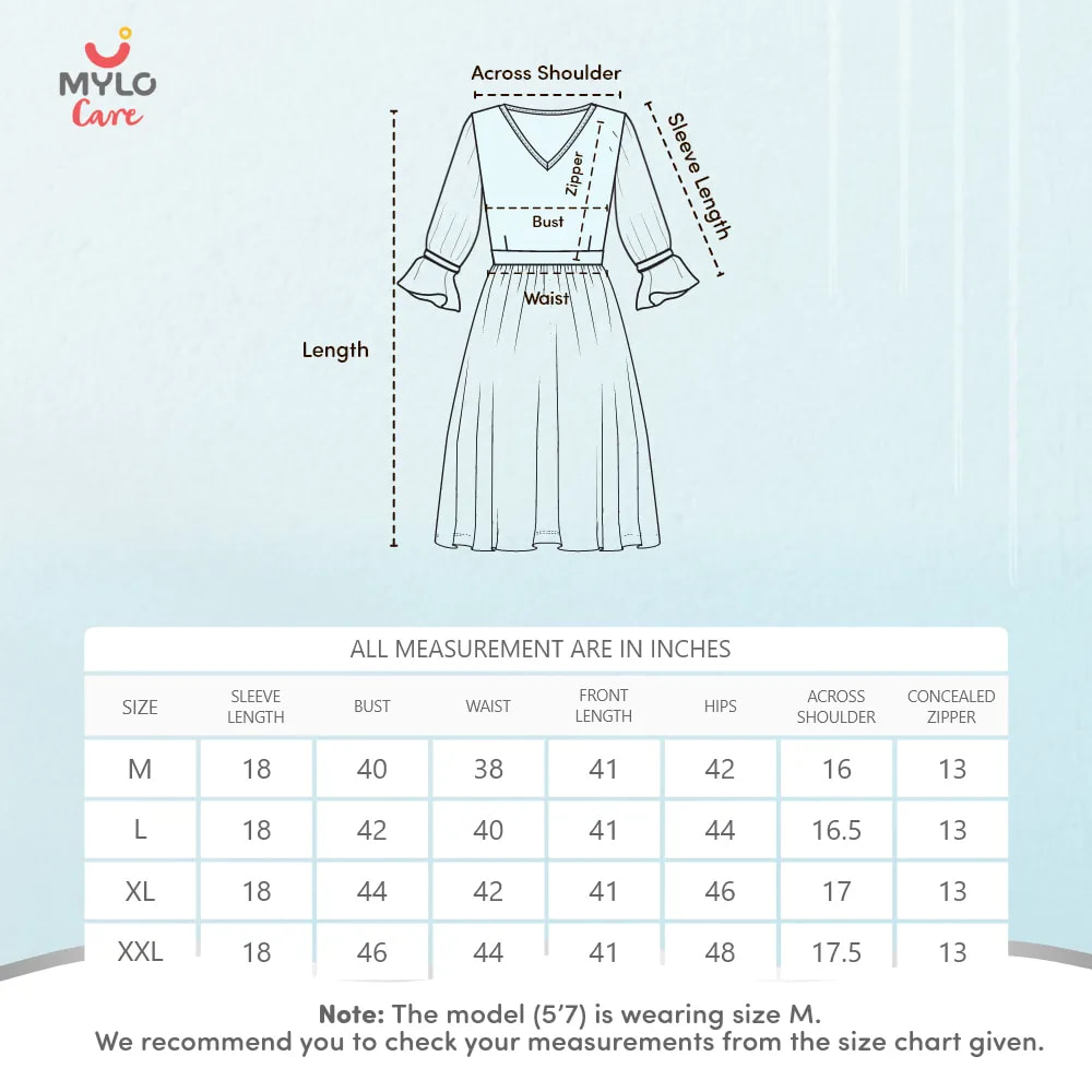 Maternity Dresses For Women with Both Side Zipper For Easy Feeding | Adjustable Belt for Growing Belly | Kaftan Dress | Shibori Print - Sea Green | M