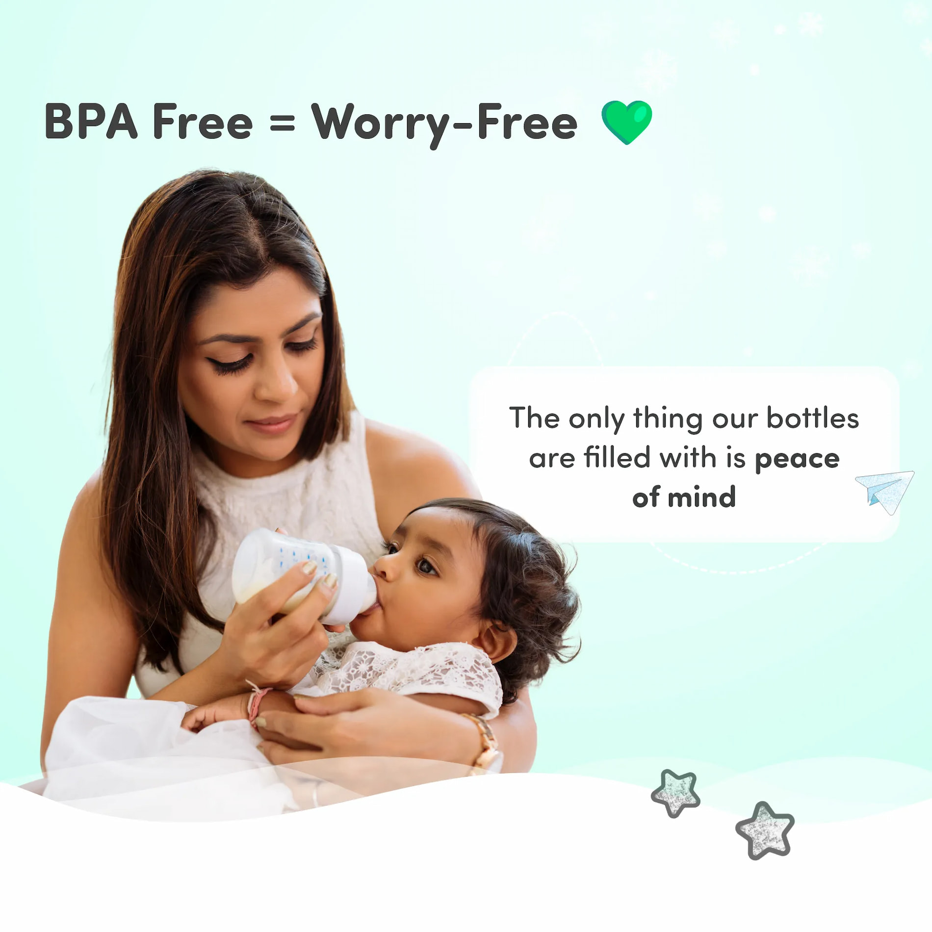 2-in-1 Baby Feeding Bottle | BPA Free with Anti-Colic Nipple | Easy Flow Neck Design - Green & Blue 125ml & 250ml