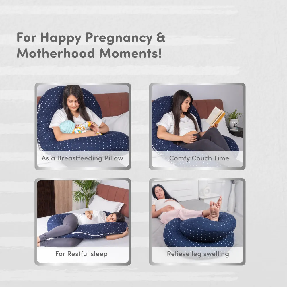 Pregnancy Pillows for Sleeping | Pregnancy Pillow C Shape | Provides Belly Support | Helps Reduce Pressure on Spine | Navy Night