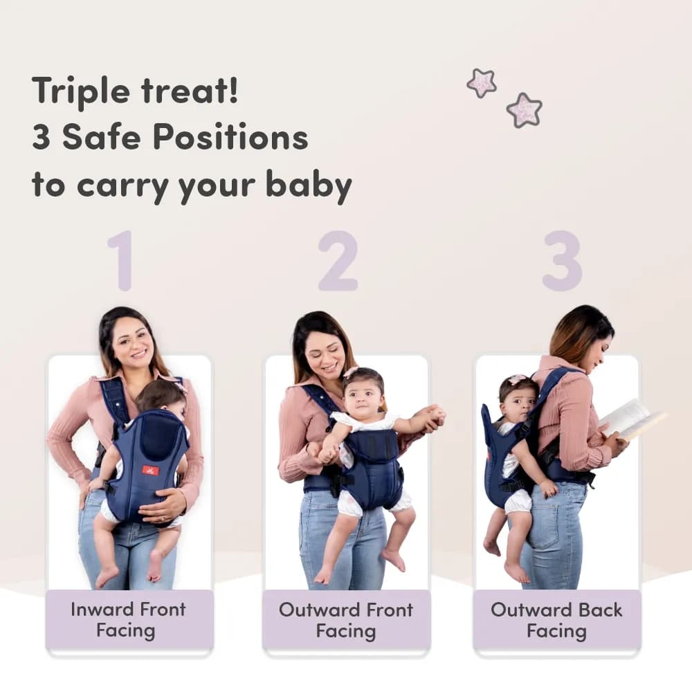 Premium Baby Carrier Bag for 6-15 Months | 3 Comfortable Carrying Positions | Ergonomically Designed | Lightweight & Adjustable - Royal Blue