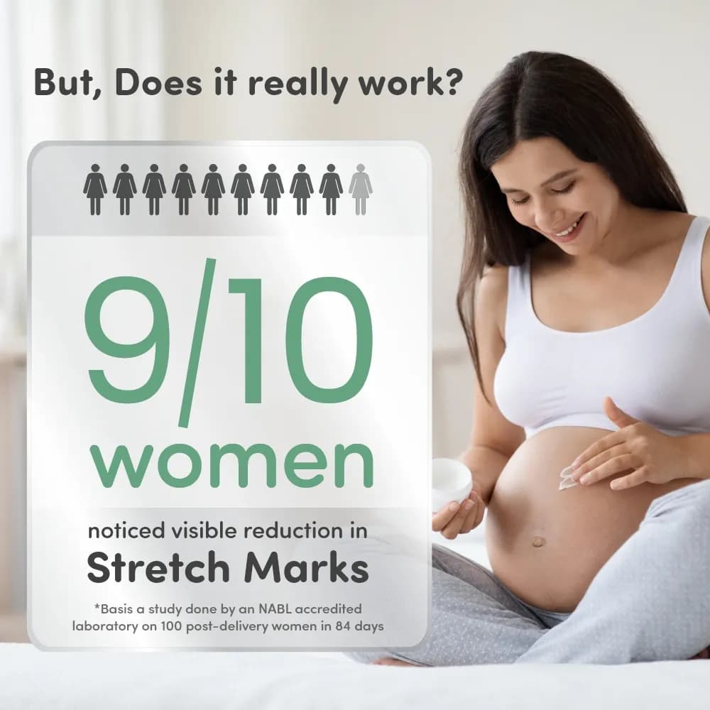 Stretch Marks Cream for Women - Clinically Proven | Removes Stretch Marks | Made Safe Certified | Safe During Pregnancy & Breastfeeding (100gm)