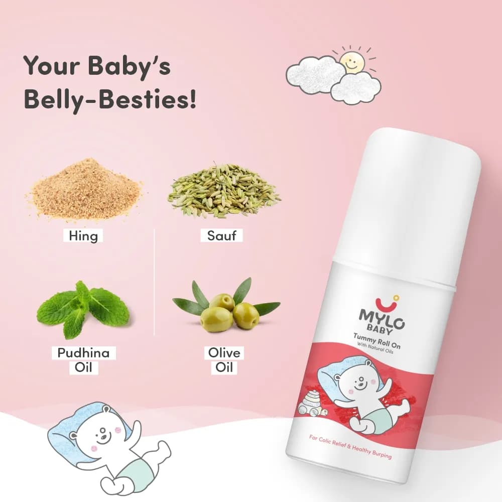 Tummy Roll On For Baby | Made Safe Australia Certified | Relieves Gas & Colic | Promotes Healthy Burping | Reduces Acid Reflux | 40 ml