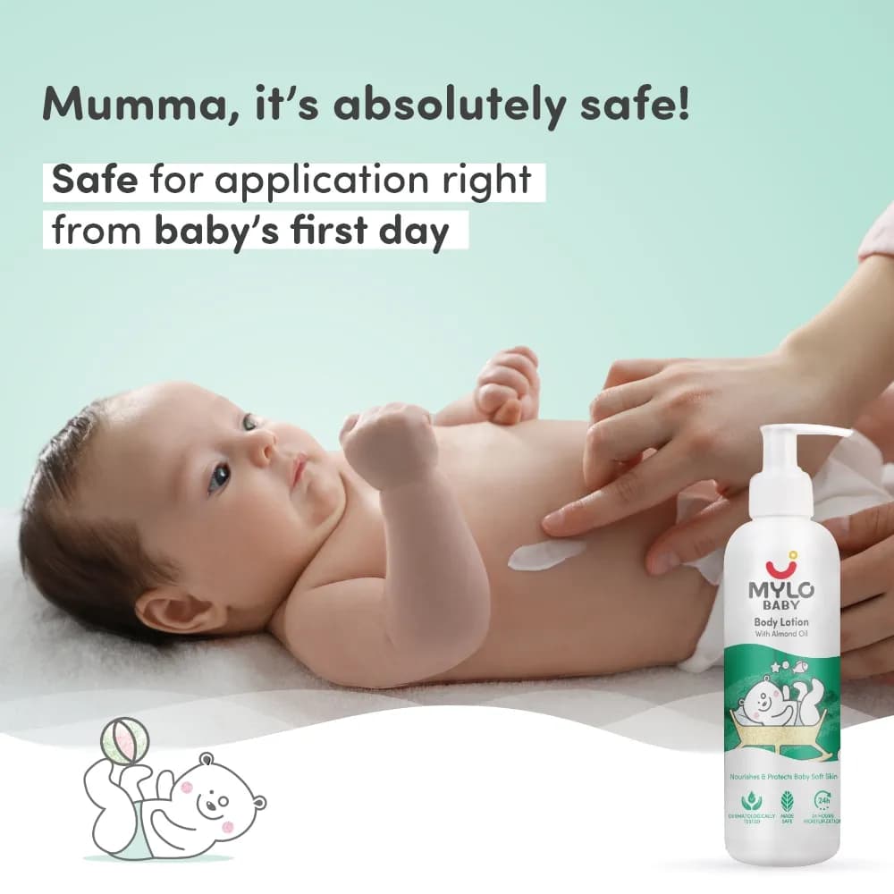 Baby Lotion for Kids | Made Safe Certified | Dermatologically Tested | Long Lasting 24 Hours Moisturization| Soothes Dryness - 200 ml (Pack of 2)