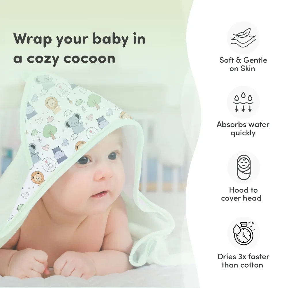 Baby Bathing Super Saver Combo - Body Wash & Shampoo, Towel, Lotion & Powder