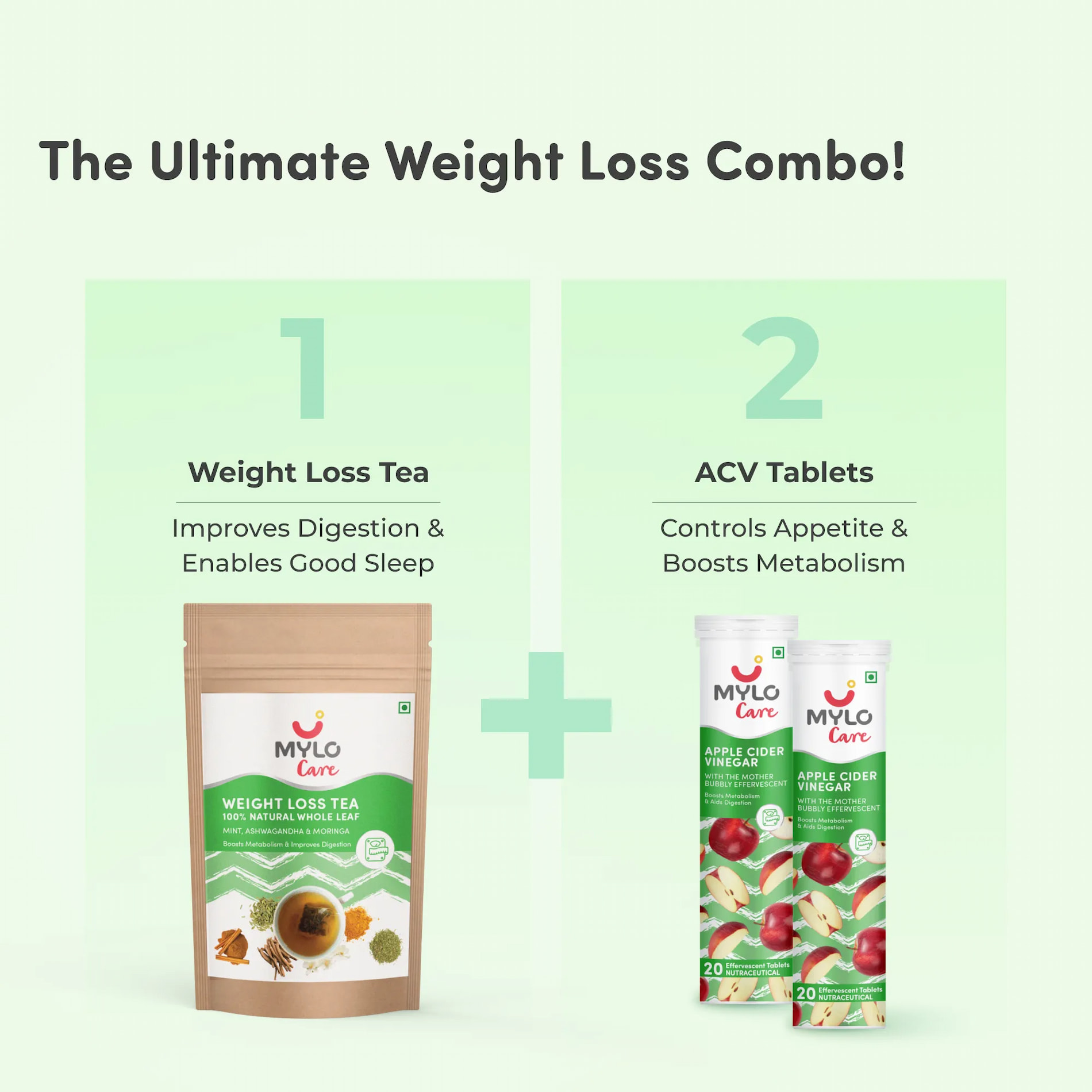 Ultimate Weight Loss Super Saver Combo - Weight Loss Tea & Apple Cider Vinegar (Pack of 2)