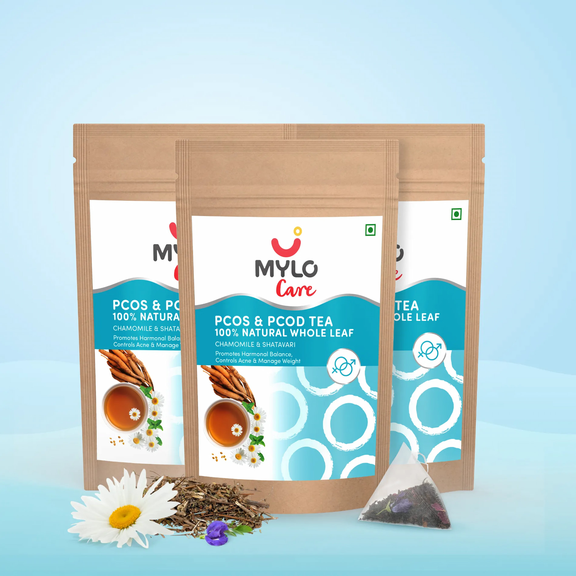 100% Natural PCOS & PCOD Tea - 30 Tea Bags - Pack Of 3