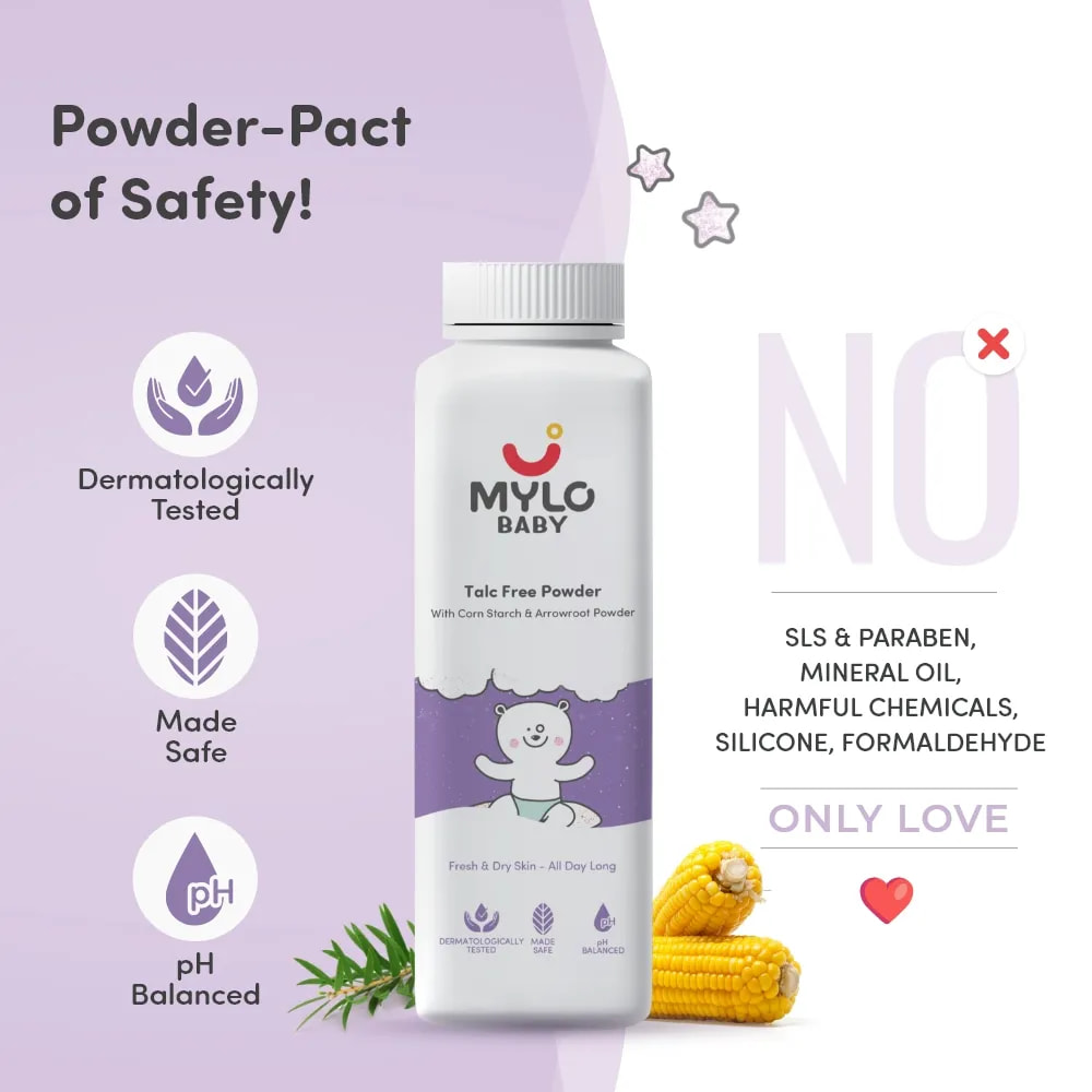 Baby Powder for Kids | Made Safe Australia Certified | Absorbs Extra Oil | Relieves Itchiness | Softens Skin | Safe for all skin types - 300 gm