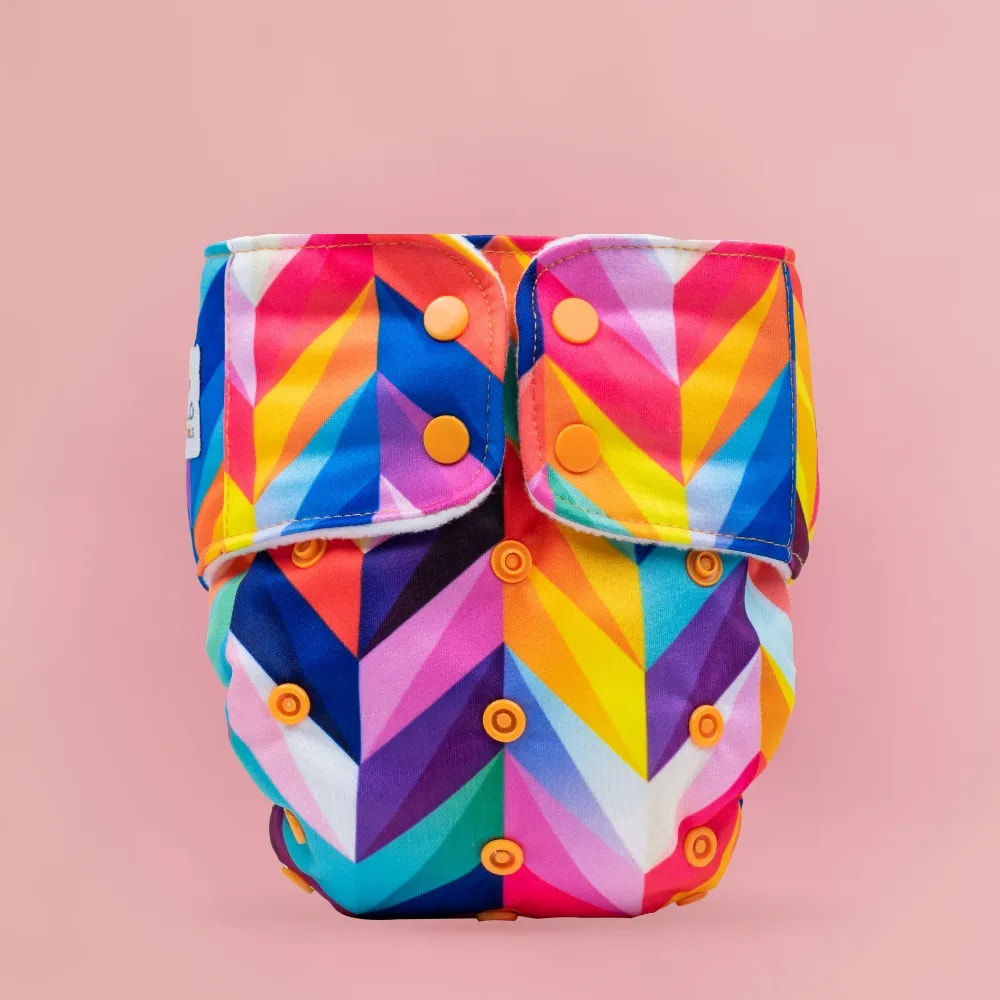 Adjustable & Reusable Cloth Diaper - Rainbow Print - Pack of 1