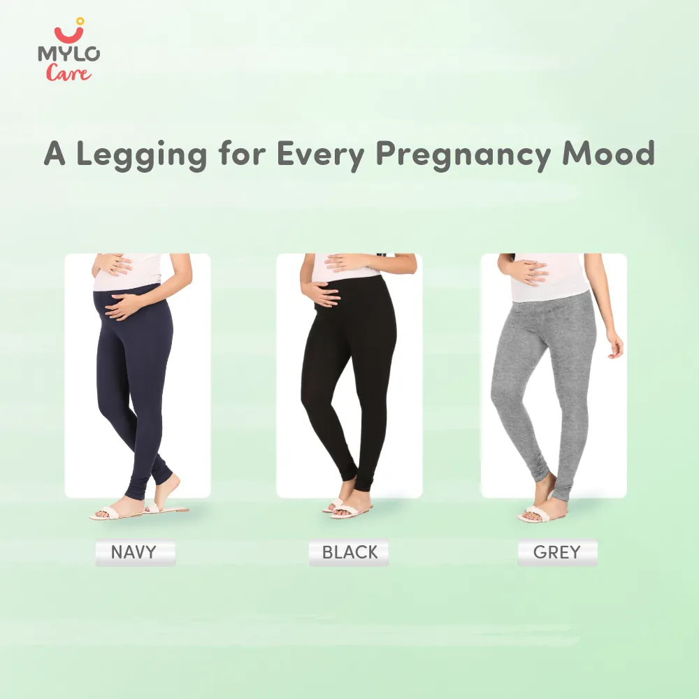 Stretchable Maternity Leggings for Women | Comfortable, Soft & Gentle on the Skin | Ideal for Pre & Post Delivery - Dark Grey - XL