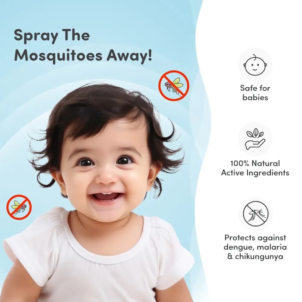 Baby Mosquito Spray | 100% Natural Ingredients | Protects Against Dengue, Malaria, Chikungunya | 100 ml