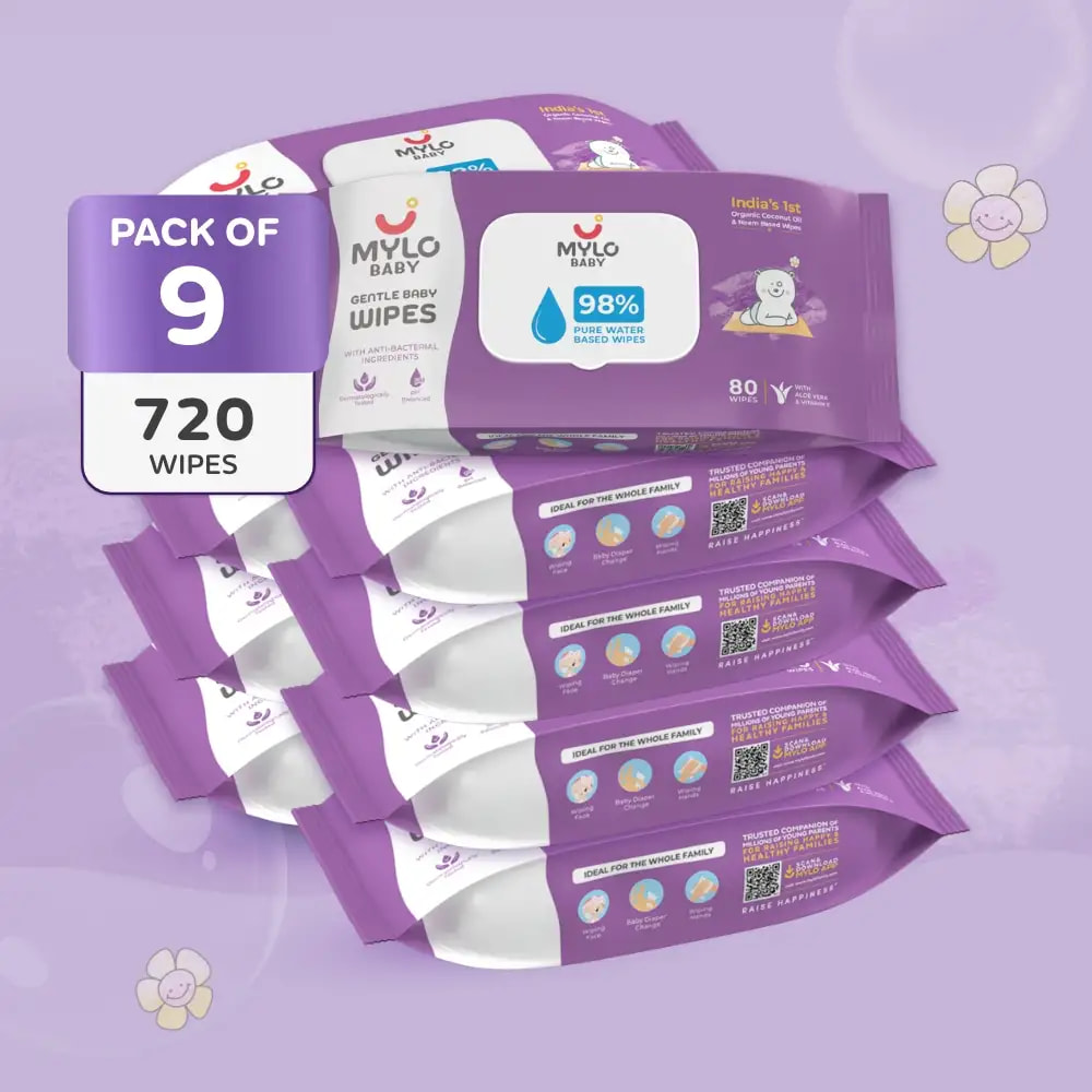 Gentle Baby Wipes with Lid - Pack of 9