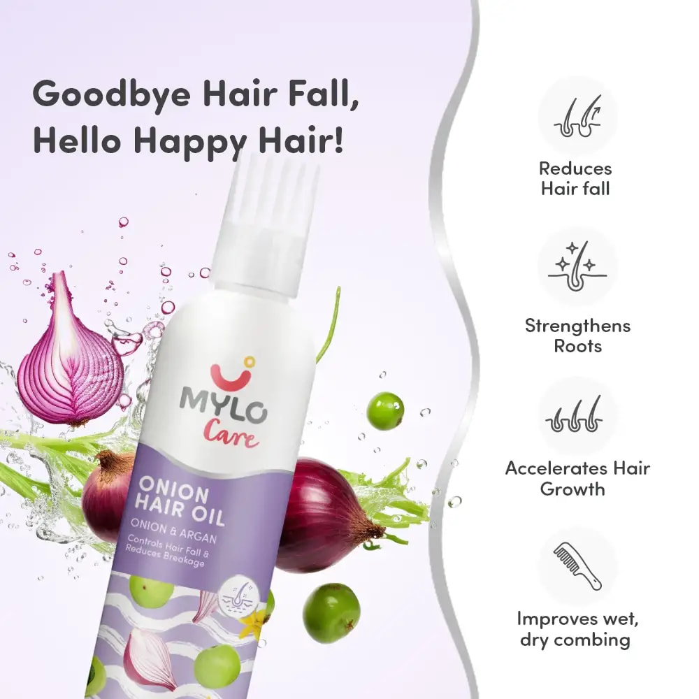 Anti Hair Fall Oil with Onion - Helps Maintain Healthy Scalp | Makes Hair Thicker & Shiny | Promotes Hair Growth | Prevents Hairfall - (200 ml)