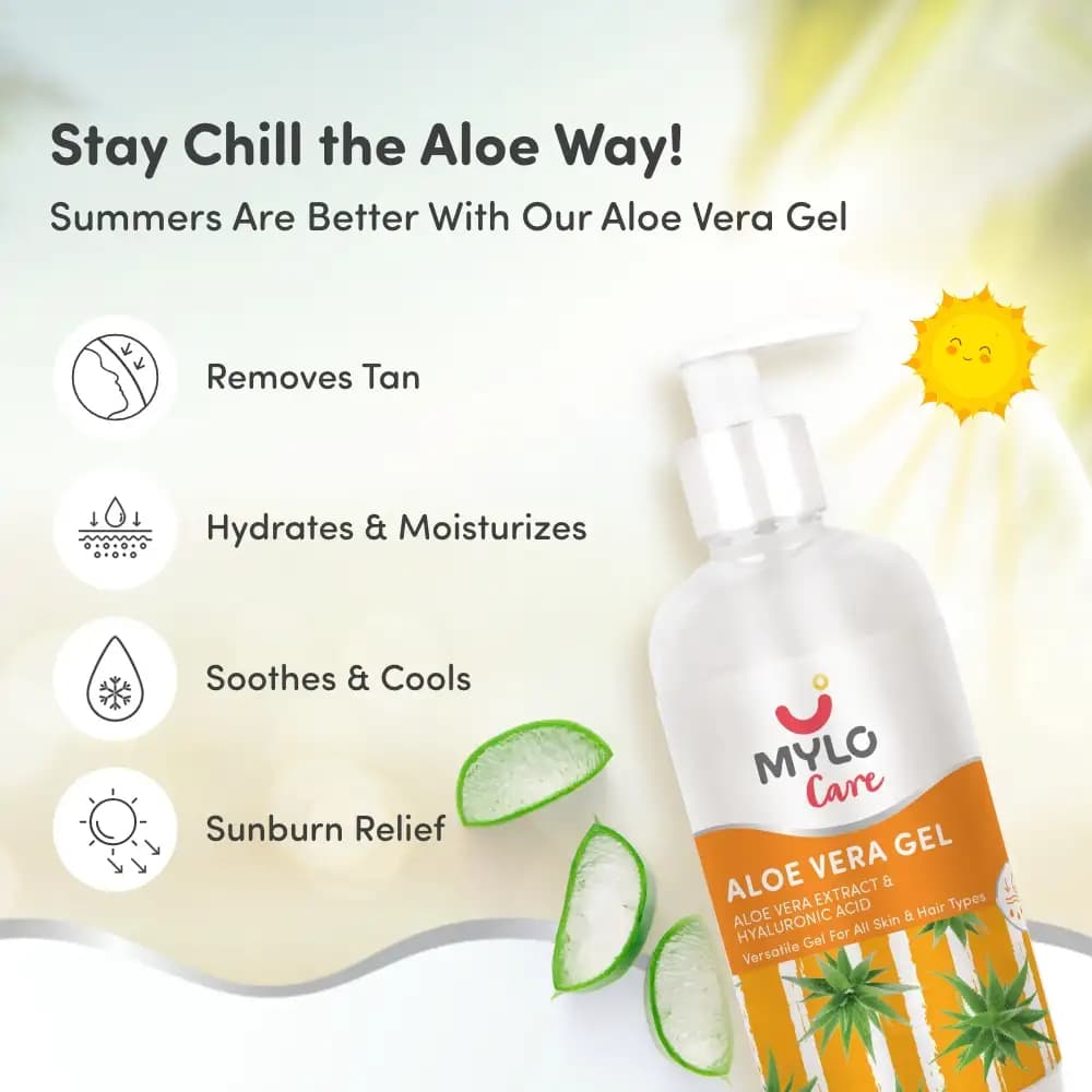 Aloe Vera Gel with 99% Organic Aloe Vera | Nurtures Skin & Hair | Reduces Suntan | Soothes Burns | Enhances Hair Resilience (300 ml)