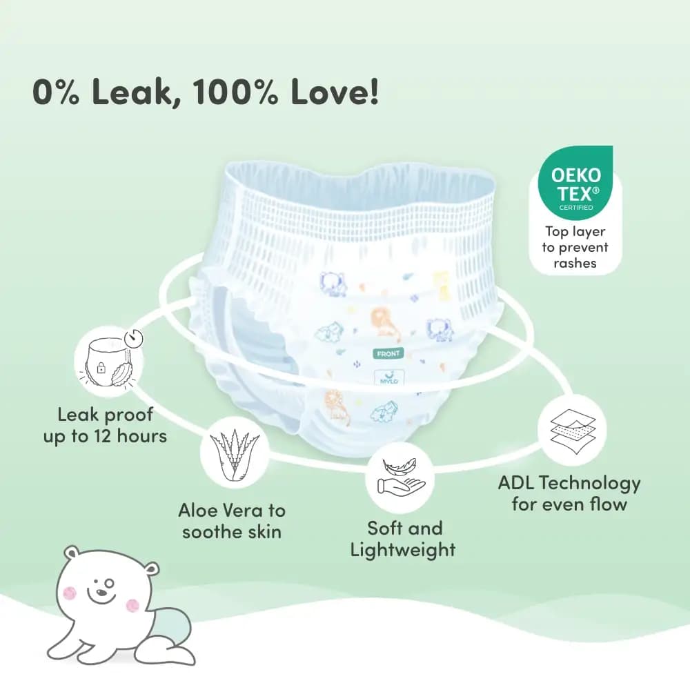 Super Saver Combo - Baby Diaper Pants Small (S) Size 4-8 kgs (84 count) Leak Proof + Baby Powder for Kids - 300 gm