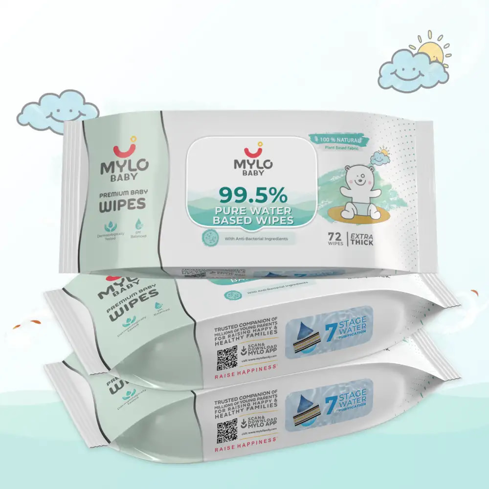 99.5% Ultra Pure Water- Based Premium Wipes - Pack of 3