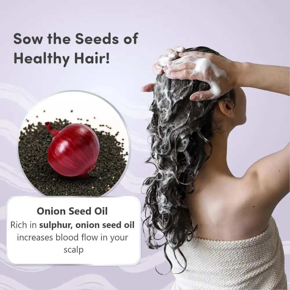 Onion Hair Shampoo - Prevents Hairfall | Keeps Scalp Healthy | Repairs Damaged Hair | Boosts Blood Circulation | Nourishes Hair (200 ml)