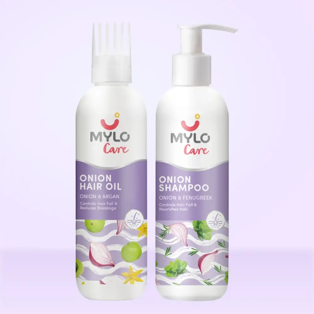 Anti Hairfall Combo - Stimulates Hair Growth | Prevents Hairfall | Hydrates Scalp | Made Safe Certified - Onion Oil & Onion Shampoo 200 ml each
