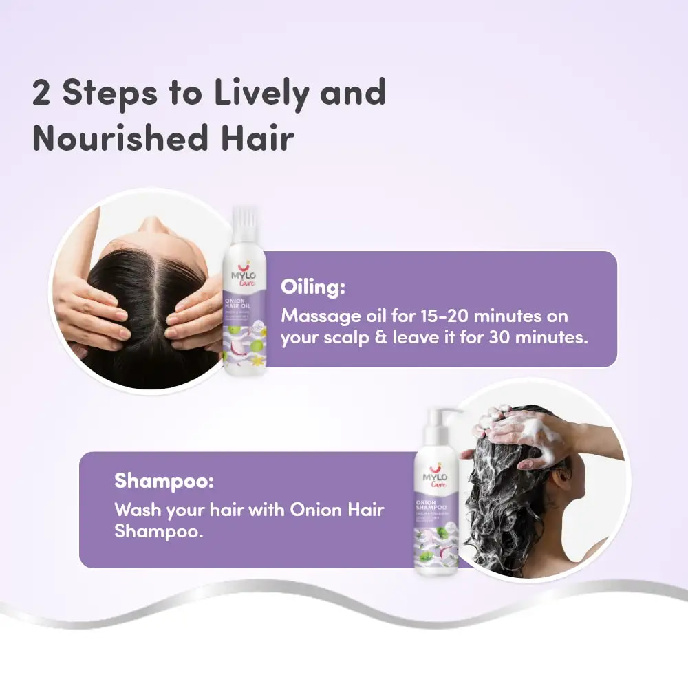 Anti Hairfall Combo - Stimulates Hair Growth | Prevents Hairfall | Hydrates Scalp | Made Safe Certified - Onion Oil & Onion Shampoo 200 ml each