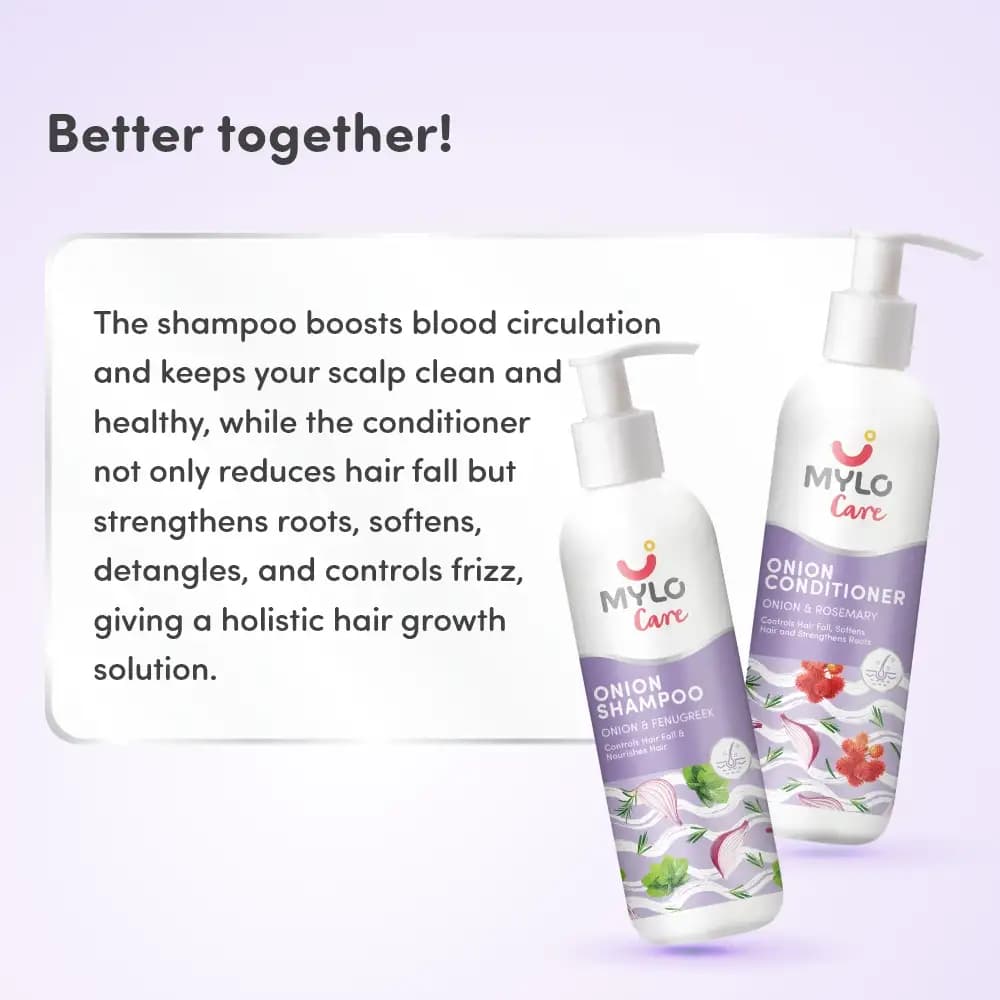 Anti Hair Fall Kit - Strengthens Hair Roots | Nourishes Hair Follicles | Prevents Hair Breakage - Onion Shampoo & Onion Conditioner 200ml