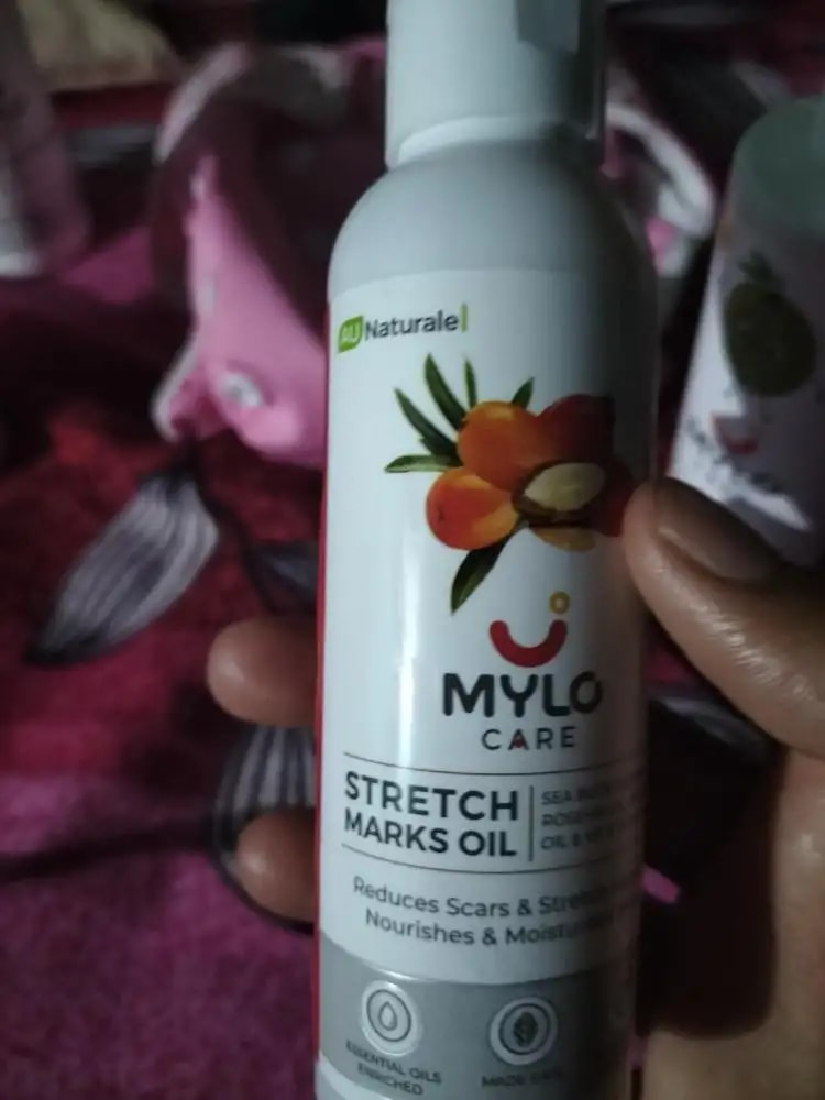 Stretch Marks Oil With Sea Buckthorn, Rosehip, Argan & Coconut Oil | Scars & Stretch Mark Lightening | Natural Skin Care Solution for Pregnant Women - 100ml