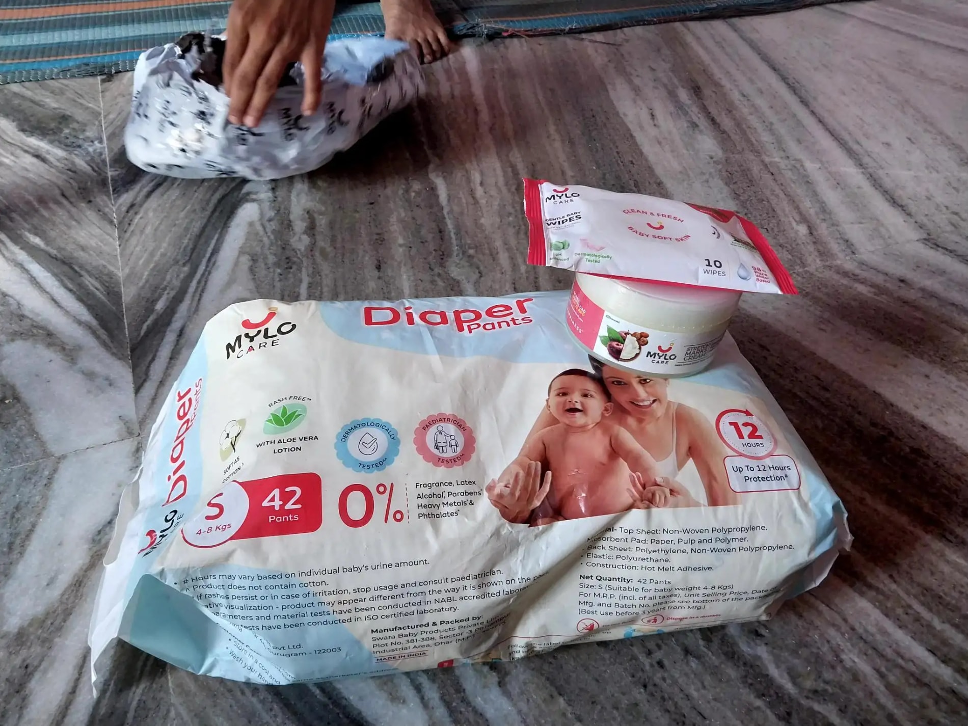 Mylo Baby New Born Diaper Pants | Up to 5Kgs | with Wetness Indicator | 92 Count
