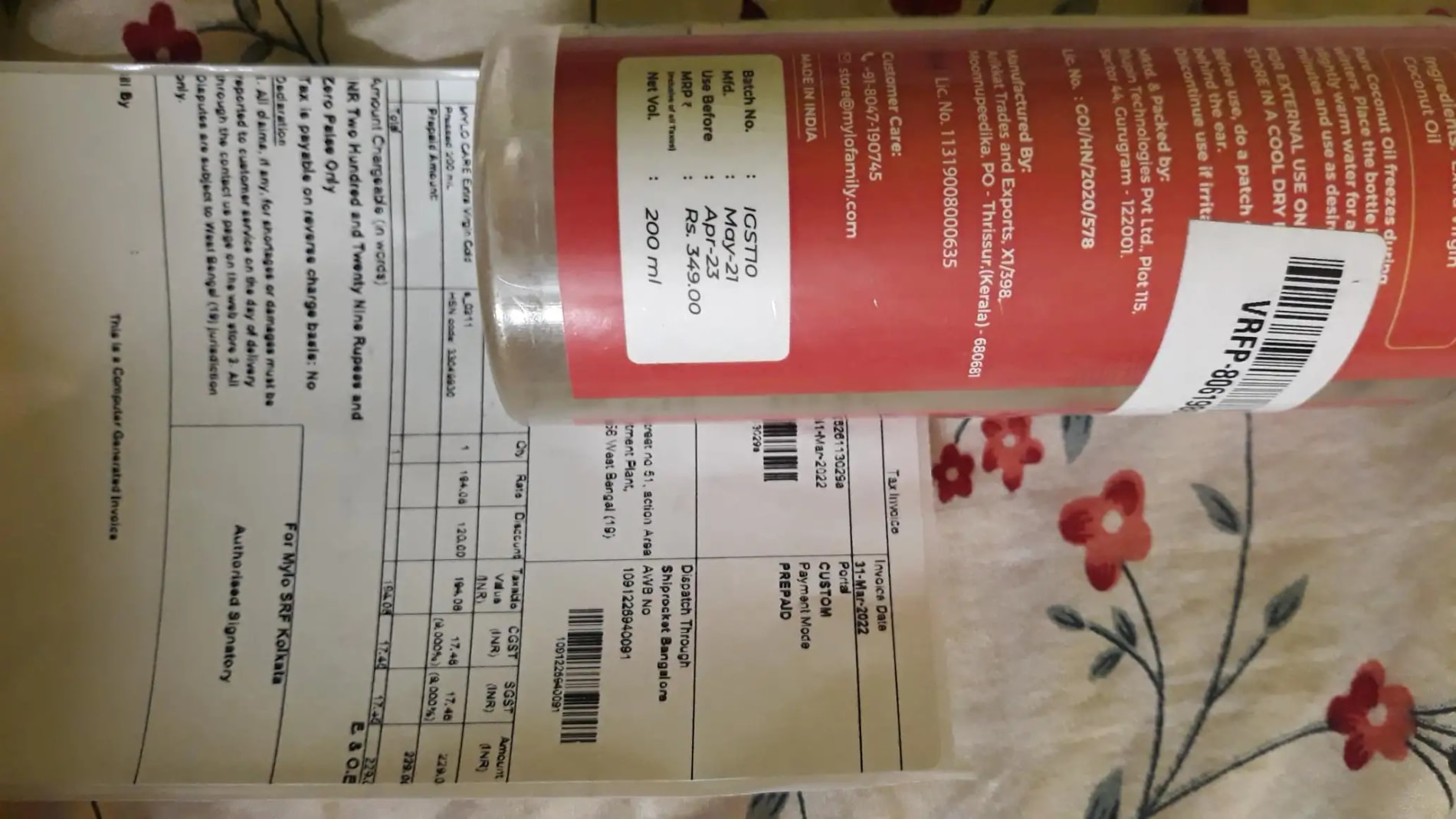 Cold Pressed Extra Virgin Coconut Oil for Skin & Hair - Nourishes Skin Deeply | Reduces Dandruff | Strengthens Hair | Soothes Baby's Rashes - 200 ml