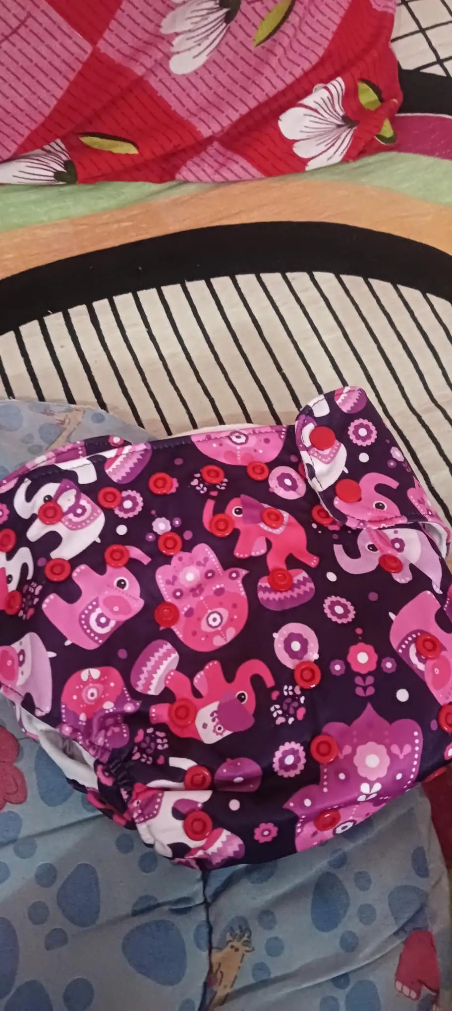 Adjustable Washable & Reusable Cloth Diaper With Dry Feel, Absorbent Insert Pad (3M-3Y) Prevents Rashes - Floral Spring - Pack of 1
