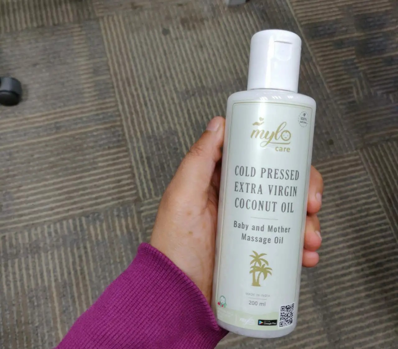 Cold Pressed Extra Virgin Coconut Oil for Skin & Hair - Nourishes Skin Deeply | Reduces Dandruff | Strengthens Hair | Soothes Baby's Rashes - 200 ml