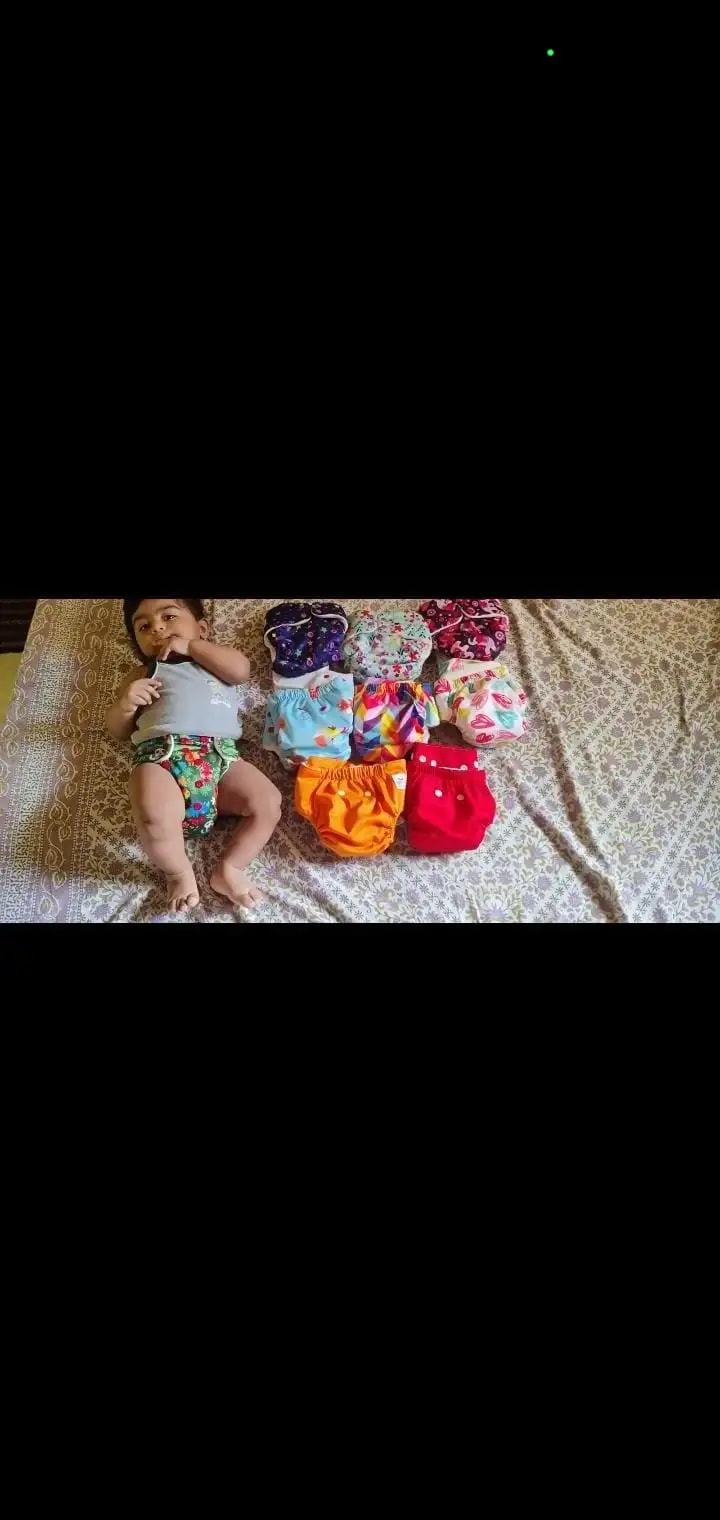 Adjustable Washable & Reusable Cloth Diaper With Dry Feel, Absorbent Insert Pad (3M-3Y) Prevents Rashes - Floral Spring - Pack of 1