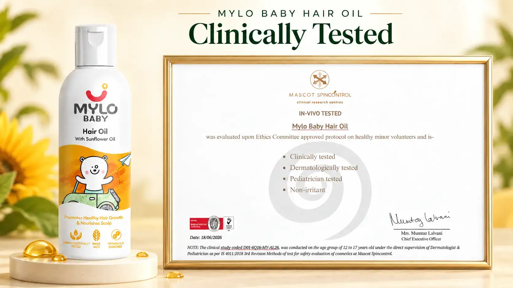 Images related to Mylo Baby Hair Oil Patch Test Certificate