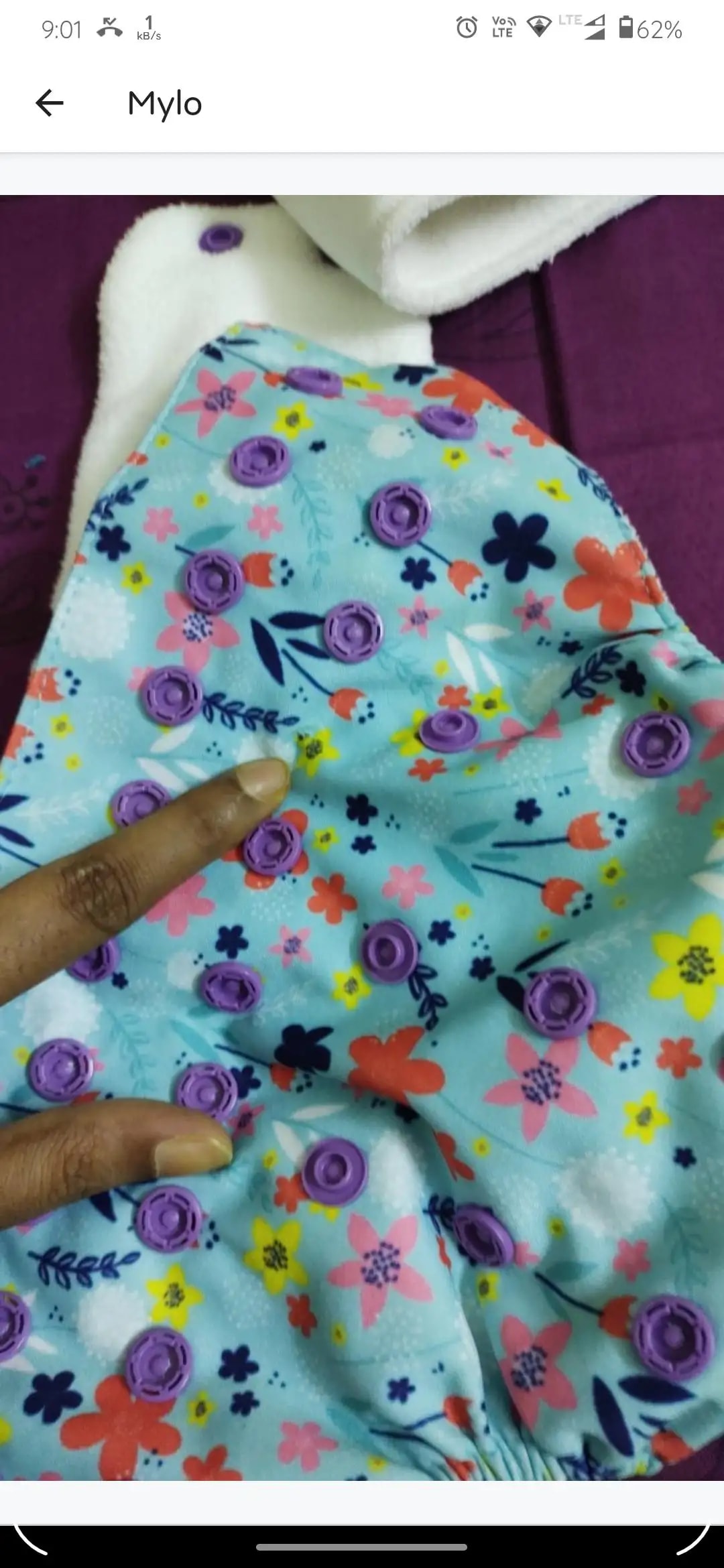 Adjustable Washable & Reusable Cloth Diaper With Dry Feel, Absorbent Insert Pad (3M-3Y) Prevents Rashes - Floral Spring - Pack of 1